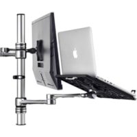 Atdec AF dual monitor/notebook desk mount - Flat and curved monitors up to 32in - VESA 75x75, 100x100 - 360° arm rotation - Quick display release, tilt, pan, landscape/portrait - Advanced cable management - non-slip notebook tray - Bolt through, desk clamp desk fixing options and all mounting ha