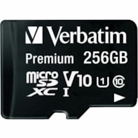 Verbatim Premium 256 GB Class 10/UHS-I (U1) microSDXC - 1 Each - 100 MB/s Read - Lifetime Warranty