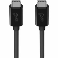 Belkin 100W USB-C to USB-C Cable - USB 3.1 - 10 Gbps - 4K Audio/Video - M/M - 1m/3.3ft - Black - 3.3 ft USB Data Transfer Cable for Smartphone, MacBook, Chromebook, Tablet - First End: 1 x USB 3.1 Type C - Male - Second End: 1 x USB 3.1 Type C - Male - 10 Gbit/s - Shielding - Black