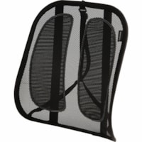 Fellowes Office Suites(tm) Mesh Back Support - Strap Mount - Black - Mesh Fabric - 1 Each