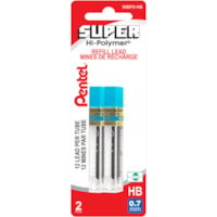 Pentel Super Hi-Polymer Pencil Refil - 0.7 mm (0.03") , Fine Point - HB - Break Resistant - 12 / Tube