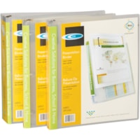 VLB Presentation Binder - 1 1/2" (38.10 mm) Binder Capacity - Letter - 8 1/2" (215.90 mm) x 11" (279.40 mm) Sheet Size - Pocket(s): Front - Poly - Clear - Spine Label - 1 Each