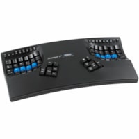 Kinesis Advantage2 Quiet LF Keyboard - Cable Connectivity - USB Type A Interface - Windows 7, Windows 8, Windows 11, Linux, Android, ChromeOS, Mac OS X 10.4, Windows 10 - QWERTY Layout - Computer - PC, Mac - Mechanical/MX Keyswitch