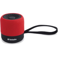 Verbatim Bluetooth Speaker System - Red - 100 Hz to 20 kHz - TrueWireless Stereo - Battery Rechargeable - 1