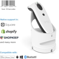 Socket Mobile SocketScan® S700, Linear Barcode Scanner, White & White Charging Dock - Wireless Connectivity - 20" (508 mm) Scan Distance - 1D - Imager - Bluetooth - White