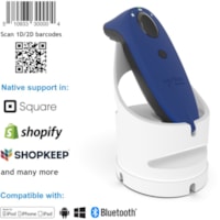 Scanner de code à barre SocketScan S740 Handheld - Sans fil Connectivité - Bleu, Blanc Socket Mobile - Sans fil Connectivité - 19,49 po (495 mm) Distance de lecture - 1D, 2D - Imager - Bluetooth - Bleu, Blanc