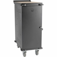 Chariot de charge CSC21AC Tripp Lite by Eaton - Bois, Acier - largeur de 26 po (661,42 mm) x profondeur de 28,8 po (732,54 mm) x hauteur de 43,1 po (1093,47 mm) - Noir - Pour 21 Périphériques