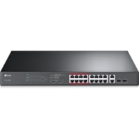 TP-Link 16-Port 10/100Mbps + 2-Port Gigabit Unmanaged PoE Switch - 16 Ports - Fast Ethernet - 10/100Base-T - 2 Layer Supported - Modular - 2 SFP Slots - 15 W Power Consumption - 250 W PoE Budget - Twisted Pair, Optical Fiber - PoE Ports - 1U - Rack-mountable - 3 Year Limited Warranty