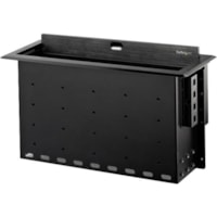 StarTech.com Dual-Module Conference Table Connectivity Box - Customizable - Add two connectivity modules of your choice (sold separately) - Add charging power, AV and laptop connections directly to your boardroom table - Features a lid that closes flush with the table's surface and a built-in cable 