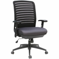 TygerClaw Executive High Back Fabric Office Chair - Black Fabric Seat - Black Fabric Back - Silver Frame - High Back - 5-star Base - Fabric, Polyester - Armrest