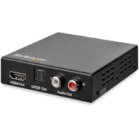 StarTech.com 4K HDMI Audio Extractor with 40K 60Hz Support - HDMI Audio De-embedder - HDR - Toslink Optical Audio - Dual RCA Audio - HDMI Audio - Supports the latest HDMI 2.0 specifications and HDR video pass-through and high video bandwidth up to 18Gbps - Integrated EDID management capabilities - 4