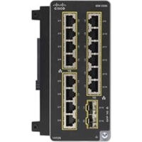 Cisco Catalyst IE3300 Rugged Series module, 14 non-PoE Copper, 2 SFP Fiber - For Data Networking, Optical Network - 14 x RJ-45 1000Base-T LAN - Twisted Pair, Optical FiberGigabit Ethernet - 1000Base-T, 1000Base-X - 2 x Expansion Slots - SFP (mini-GBIC) - DIN Rail