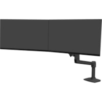 Ergotron Mounting Arm for Monitor - Matte Black - 2 Display(s) Supported - 25" Screen Support - 22.05 lb (10000 g) Load Capacity - 75 x 75, 100 x 100