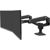 Bras support d'écran pour Moniteur - Noir mat Ergotron - 2 Écran(s) supportés - 27 po (685,80 mm) Support d'écran - 39,90 lb (18100 g) Capacité de charge - 75 x 75, 100 x 100