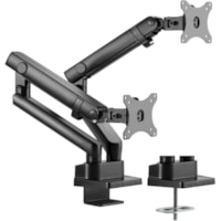 Amer Mounting Arm for Curved Screen Display, Flat Panel Display - Matte Black - 2 Display(s) Supported - 32" (812.80 mm) Screen Support - 35.27 lb (16000 g) Load Capacity - 75 x 75, 100 x 100 - Steel, Aluminum, Plastic