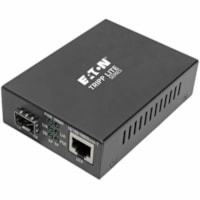 Tripp Lite by Eaton Gigabit SFP Fiber to Ethernet Media Converter, POE+ - 10/100/1000 Mbps - 1 x Network (RJ-45) - Single-mode - Gigabit Ethernet - 10/100/1000Base-T, 1000Base-X - 1 x Expansion Slots - SFP (mini-GBIC) - 1 x SFP Slots - Power Supply