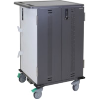 Ergotron YES36 Adjusta Charging Cart & Mobile Makerspace - 60 lb (27215.54 g) Capacity - 4 Casters - 4" (101.60 mm) Caster Size - 25" (635 mm) Width x 28.8" (730.25 mm) Depth x 41.5" (1054.10 mm) Height - Gray, White - For 36 Devices