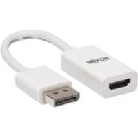 Tripp Lite by Eaton P136-06N-HDR-W DisplayPort to HDMI 4K Adapter - M/F, White - 3.9" (100 mm) DisplayPort/HDMI A/V Cable for Audio/Video Device, Monitor, PC, MacBook, Chromebook, Tablet, MAC, Projector, HDTV, Graphics Card, Gaming Computer, ... - First End: 1 x DisplayPort 1.2 Digital Audio/Video -