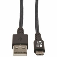 Tripp Lite by Eaton Micro-USB/USB Data Transfer Cable - 3 ft (0.91 m) Micro-USB/USB Data Transfer Cable for Computer, Smartphone, Notebook, Wall Charger, Hard Drive, Flash Drive, Car Charger, Digital Camera - First End: 1 x USB 2.0 Type A - Male - Second End: 1 x Micro USB 2.0 Type B - Male - 480 Mb