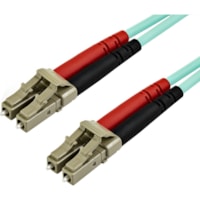 StarTech.com 15m (50ft) LC/UPC to LC/UPC OM3 Multimode Fiber Optic Cable, Full Duplex 50/125 Zipcord, 100G, LSZH Fiber Jumper Cord - 15m (49ft) OM3 Multimode LC/LC-UPC Fiber Cable; 1/10/40/100 Gbps Full Duplex; 50/125um Core w/ Aramid Sheath; Bandwidth: 2000MHz·km at 850nm w/ VCSEL source; Outer Dia
