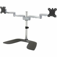 StarTech.com Dual Monitor Stand, Ergonomic Desktop Monitor Stand for up to 32"(17.6lb/8kg) VESA Displays, Free-Standing Adjustable, Silver - VESA 75x75/100x100mm heavy duty dual monitor stand - up to 32in (17.6lb) display per arm - Horizontal articulating/360 rotating screen - Adjustable height ergo