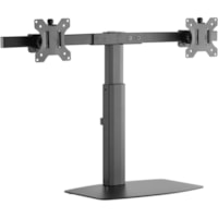 Amer Mounts Dual Screen Pneumatic Vertical Lift Monitor Stand - Up to 27" (685.80 mm) Screen Support - 26.46 lb (12000 g) Load Capacity - 20.40" (518.16 mm) Height x 29.10" (739.14 mm) Width x 8.70" (220.98 mm) Depth - Freestanding - Powder Coated - Aluminum, Plastic - Slate Black