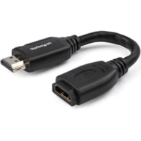 Câble vidéo 6 po (152,40 mm) HDMI - 1 chaque StarTech.com - 6 po (152,40 mm) HDMI Câble vidéo pour Moniteur, Périphérique audio/vidéo, Ordinateur, Ordinateur Portable, Workstation, Apple TV - 18 Gbit/s - Rallonge - Supports up to 4096 x 2160 - Blind&eac