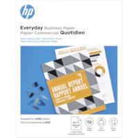 HP 32 lb. Laser Printer Paper - 95 Brightness - Letter - 8 1/2" (215.90 mm) x 11" (279.40 mm) - 32 lb (14514.96 g) Basis Weight - 120 g/m² Grammage - Glossy - White - 150 / Pack