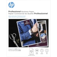 HP Laser Printer Professional Business Paper - Multi - Letter - 8 1/2" (215.90 mm) x 11" (279.40 mm) - 52 lb (23586.80 g) Basis Weight - 200 g/m² Grammage - Matte - White - 150 / Pack