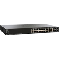 Cisco SG350-28 28-Port Gigabit Managed Switch - 26 Ports - Manageable - Gigabit Ethernet - 10/100/1000Base-TX, 1000Base-X - Refurbished - 3 Layer Supported - Modular - 4 SFP Slots - 19.90 W Power Consumption - Optical Fiber, Twisted Pair - 1U - Desktop, Rack-mountable - Lifetime Limited Warranty