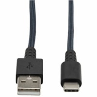 Tripp Lite by Eaton U038-010-GY-MAX Heavy-Duty USB-A to USB-C Cable (M/M), Gray, 10 ft. (3 m) - 10 ft (3.05 m) Data Transfer Cable for Smartphone, Computer, Charger, MacBook, Chromebook, Notebook, Hard Drive, Tablet, Ultrabook - First End: 1 x USB 2.0 Type A - Male - Second End: 1 x USB 2.0 Type C -