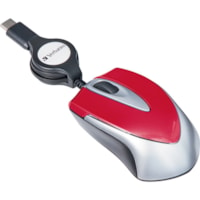 Verbatim USB-C Mini Optical Travel Mouse-Red - Optical - Cable - Red - USB Type C - 3 Button(s) - 1