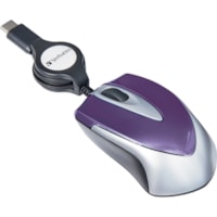 Verbatim USB-C Mini Optical Travel Mouse-Purple - Optical - Cable - Purple - USB Type C - 3 Button(s) - 1