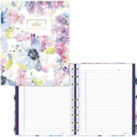 Blueline MiracleBind Passion Collection Notebook - Floral - Twin Wirebound - 7 1/4" (184.15 mm) x 9 1/4" (234.95 mm) Sheet Size - Floral Cover - Hard Cover, Printed, Storage Pocket, Micro Perforated - Recycled - 1 Each