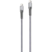 iStore Flex USB-C to Lightning Cable - 3.3 ft Lightning/USB-C Data Transfer Cable - First End: 1 x Lightning Male - Second End: 1 x USB Type C Male - MFI - Gray