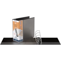 QuickFit PRO Single Touch View Binder - 5" (127 mm) Binder Capacity - Letter - 8 1/2" (215.90 mm) x 11" (279.40 mm) Sheet Size - 1000 Sheet Capacity - Fastener(s): D-Ring - Pocket(s): Inside Front & Back - Polypropylene - Black - Recycled - Space Saving, Antimicrobial, Open and Closed Triggers, Gap-