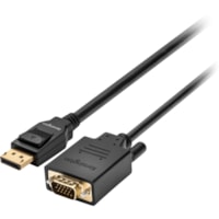 Kensington DisplayPort 1.2 (M) to VGA (M) Passive Unidirectional Cable, 6ft - 6 ft (1.83 m) DisplayPort/VGA Video Cable for Computer, Monitor, Projector, Video Device, Docking Station, Notebook, Workstation - First End: 1 x 15-pin HD-15 - Male - Second End: 1 x 20-pin DisplayPort 1.2 Digital Audio/V