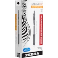 Zebra SARASA Clip Retractable Gel Pen - 0.5 mm (0.02") Pen Point - Retractable - Black Ink - Pigment-based - 1 / Each