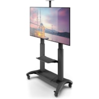 Kanto MTMA100PL Display Stand - Up to 100" Screen Support - 200 lb (90718.47 g) Load Capacity - 2 x Shelf(ves) - 93" (2362.20 mm) Height x 51.40" (1305.56 mm) Width x 26.40" (670.56 mm) Depth - Floor Stand - Powder Coated - Solid Steel, Aluminum - Black