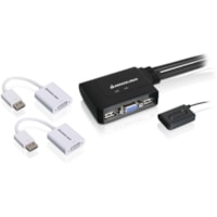 IOGEAR 2-Port VGA and DisplayPort KVM Switch Kit - 2 Computer(s) - 2048 x 1536 - 2 x USB - 2 x VGA - 2 x DisplayPort