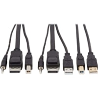 Tripp Lite by Eaton KVM Cable - 6 ft (1.83 m) KVM Cable for KVM Switch, Computer - First End: 1 x Mini-phone Audio - Male, 1 x DisplayPort 1.2 Digital Audio/Video - Male, 1 x USB 2.0 Type A - Male - Second End: 1 x Mini-phone Audio - Male, 1 x DisplayPort 1.2 Digital Audio/Video - Male, 1 x USB 2.0 