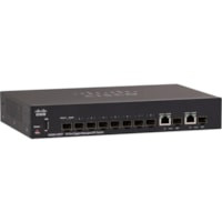 Cisco SG350-10SFP 10-Port Gigabit Managed SFP Switch - 10 Ports - Manageable - Refurbished - 3 Layer Supported - Modular - 10 SFP Slots - Optical Fiber, Twisted Pair - Rack-mountable - Lifetime Limited Warranty