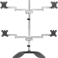 StarTech.com Quad Monitor Stand, Desktop VESA 4 Monitor Arm up to 32" (17.6lb/8kg) Screens, Ergonomic Articulating Pole Mount, Adjustable - VESA 75x75/100x100mm desktop quad monitor stand (2x2) supports 4 displays up to 32in (17.6lb) per screen - Free-standing articulating monitor mount | tilt/swive