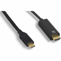 Axiom USB-C Male to HDMI Male Adapter Cable - Black - 3ft - 3 ft HDMI/USB-C A/V Cable for Chromebook, MacBook, Ultrabook, Monitor, Projector, Computer, Audio/Video Device, TV, Smartphone - First End: 1 x USB 3.1 Type C - Male - Second End: 1 x HDMI Digital Audio/Video - Male - 2.7 Gbit/s - Supports 