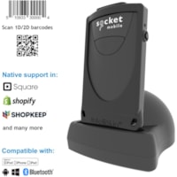 Scanner de code à barre DuraScan D840 Handheld - Sans fil Connectivité Socket Mobile - Sans fil Connectivité - 19,49 po (495 mm) Distance de lecture - 1D, 2D - LED - Bluetooth