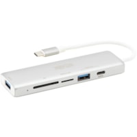 Concentrateur USB/lecteur de cartes mémoire U460-002-2AM-C1 - USB 3.1 Type C - Externe - Argenté Tripp Lite by Eaton - USB 3.1 Type C - Externe - 3 Port(s) USB - 2 Port(s) USB 3.1 - Mac, ChromeOS