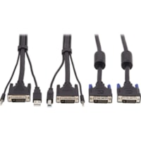 Tripp Lite by Eaton P784-010-DV KVM Cable - 10 ft (3.05 m) KVM Cable for KVM Switch, Computer, Monitor - First End: 1 x 24-pin DVI-I (Dual-Link) Digital Video - Male, 1 x Mini-phone Stereo Audio - Male, 1 x USB 2.0 Type A - Male - Second End: 1 x 24-pin DVI-I (Dual-Link) Digital Video - Male, 1 x Mi