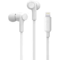 Belkin SOUNDFORM Wired Earbuds with Lightning Connector - Stereo - Lightning Connector - Wired - Earbud - Binaural - In-ear - 3.7 ft (1.12 m) Cable - White