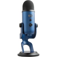 Blue Yeti Wired Condenser Microphone - Stereo - 20 Hz to 20 kHz - Cardioid, Bi-directional, Omni-directional - Desktop, Stand Mountable, Side-address - USB