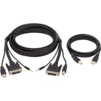 Tripp Lite by Eaton P784-006-U KVM Cable - 6 ft (1.83 m) KVM Cable for KVM Switch, Computer, Scanner, Smart Card, Biometric Reader - First End: 1 x 24-pin DVI-I (Dual-Link) Digital Video - Male, 1 x Mini-phone Stereo Audio - Male, 1 x USB 2.0 Type A - Male - Second End: 1 x 24-pin DVI-I (Dual-Link) 